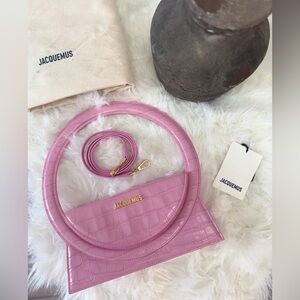 JACQUEMUS Le Sac Rond Croc-Embossed BAG